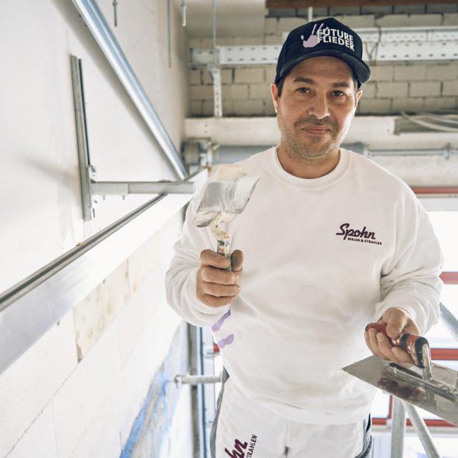 Employer Branding Fotografie, Portraits und Website Content für den Handwerksbetrieb Spohn Malen + Strahlen in Mosbach, Baden-Württemberg