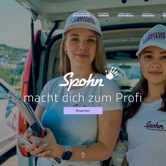 Employer Branding Fotografie, Portraits und Website Content für den Handwerksbetrieb Spohn Malen + Strahlen in Mosbach, Baden-Württemberg